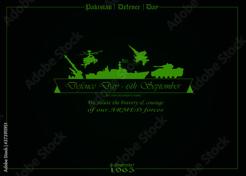 Celebrating 6th September Defence Day Pakistan poster and background concept isolated