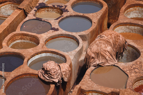 Schilderij op canvas Old tannery in Fez, Morocco
