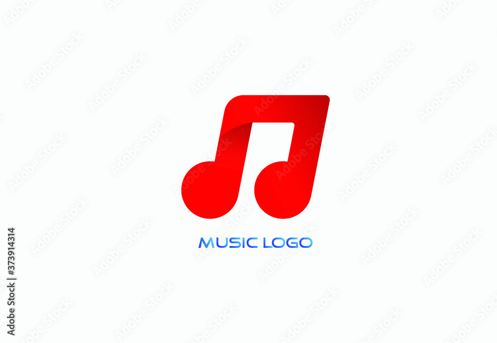 Red colored music logo Red colored music logo