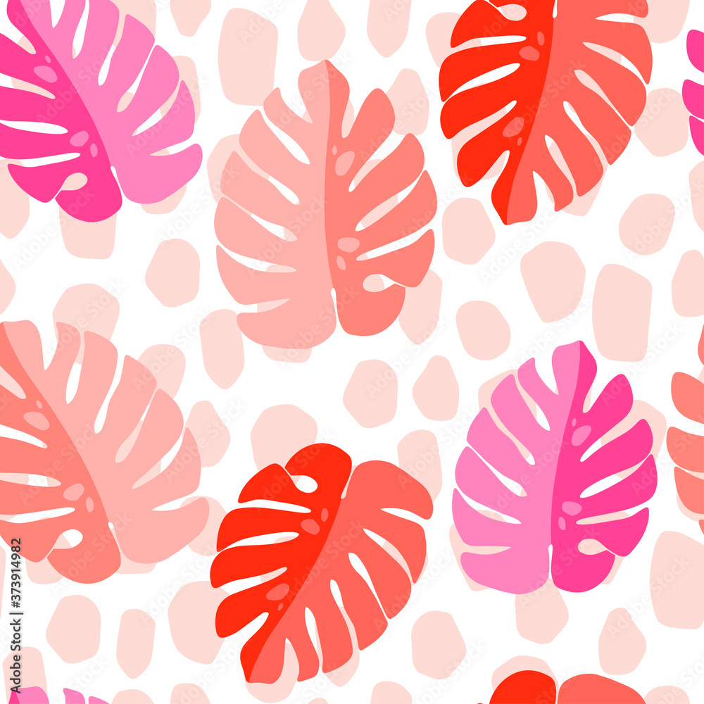 Obraz premium Abstract tropical palm leaves. The seamless patterns are absolutely perfect for packaging, textiles or tissue paper, cover, fabric.