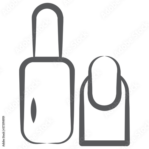 
Nail paint used as a fashion makeover icon in line design 
