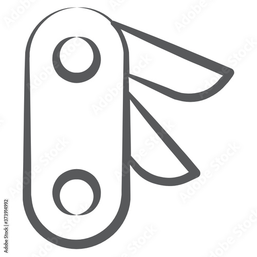 
Foldable pocket knife icon in line design
