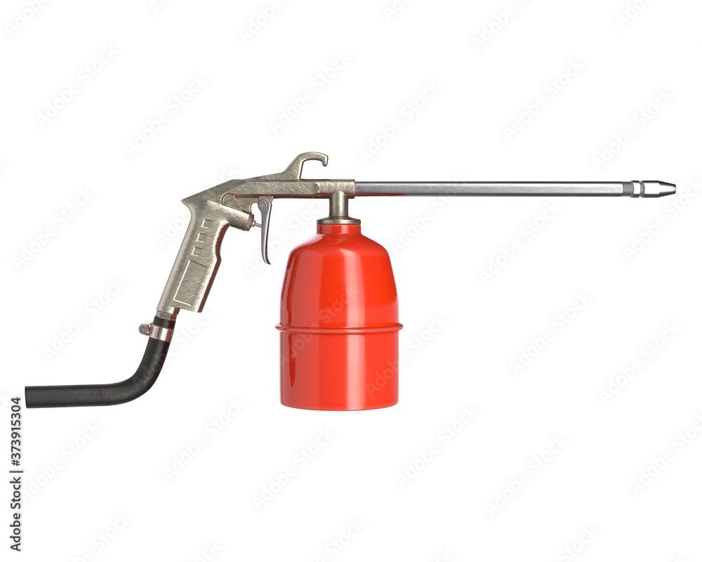 3D render of air spray gun isolated on white 3D render of air spray gun isolated on white