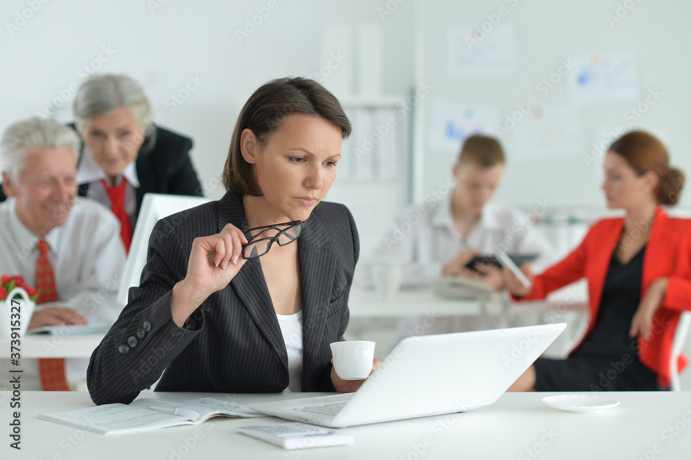 Group of successful business people working in modern office Group of successful business people working in modern office