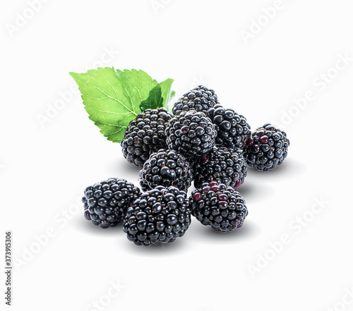 Blackberries isolated on white background. photo