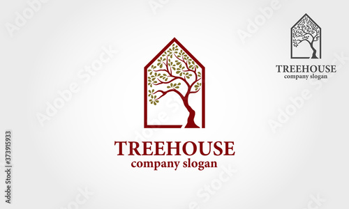 Tree House Vector Logo Template. This logo design for all creative business. Consulting, Excellent logo,simple and unique concept.