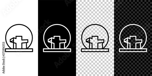 Set line Montreal Biosphere icon isolated on black and white background. Vector.