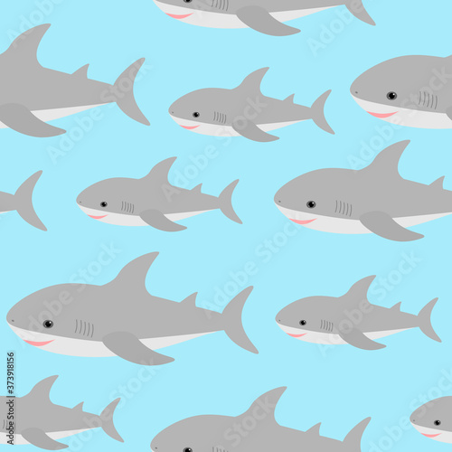 Seamless pattern cute shark vector illustration © Ирина Шишкова