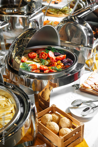 Obraz na płótnie Restaurant lunch catering buffet with vegetables
