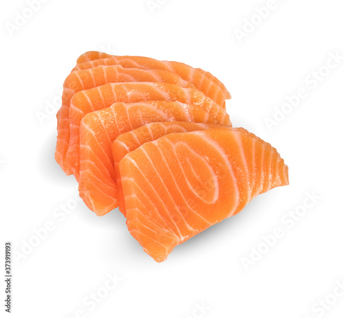 Salmon Sasumi Fillet isolated on white Background