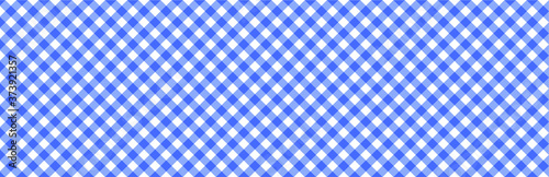Blue tablecloth style. Vector gingham and bluffalo check line pattern. Checkered picnic cooking table cloth. Texture from rhombus, squares for plaid, tablecloths. Flat tartan checker print