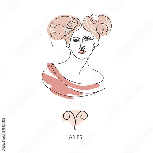Aries zodiac sign. The symbol of the astrological horoscope.