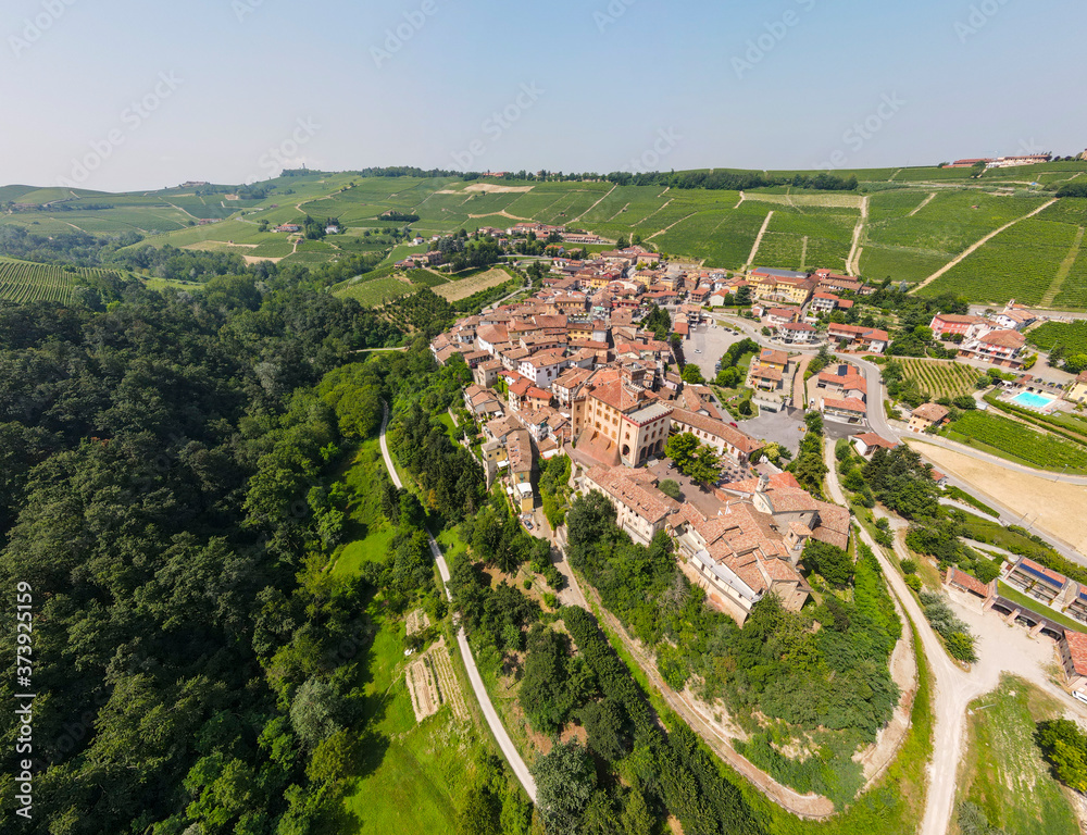 Vista delle Langhe dal Drone - Barolo - Italia