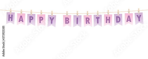 bright happy birthday party flags banner vector illustration EPS10