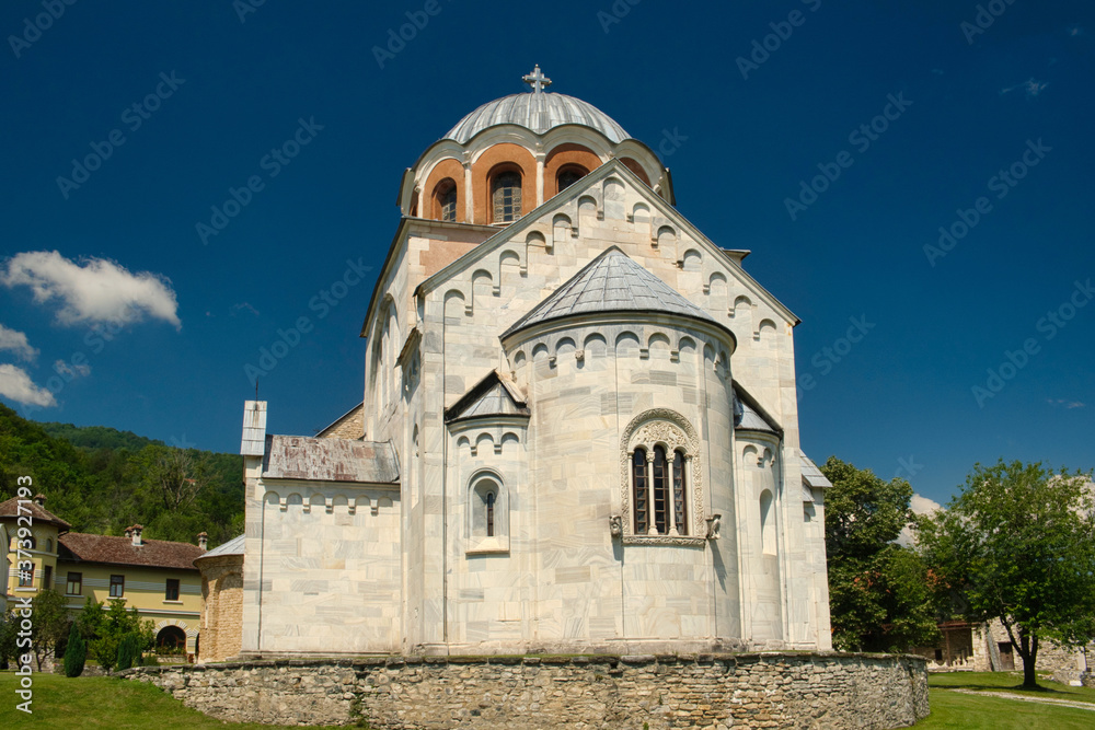 Famous Serbian orthodox monastery Studenica with medieval architecture