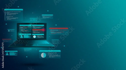 Obraz na płótnie Software development, web coding and programming
