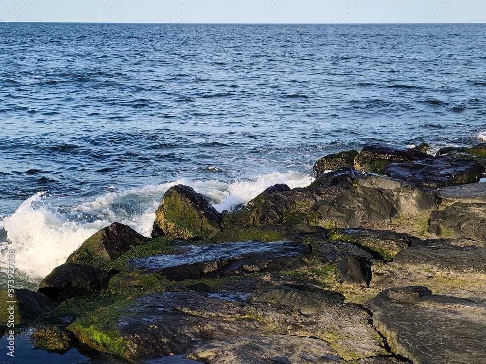 waves on the rocks