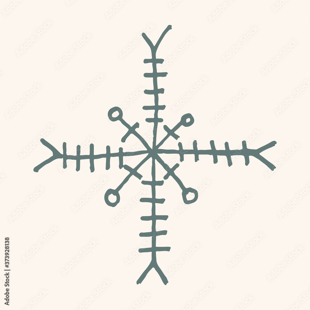 Snowflake simple doodle illusatration. Hand drawn snow element isolated on white background. Winter season, Christmas celebration Snowflake simple doodle illusatration. Hand drawn snow element isolated on white background. Winter season, Christmas celebration