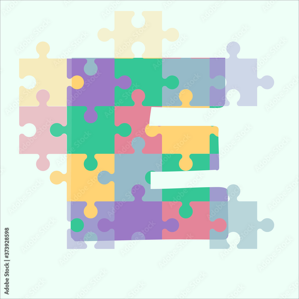 Naklejka premium Alphabet puzzle E