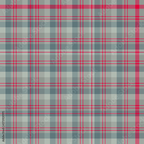 Seamless pattern in gray and bright pink colors for plaid, fabric, textile, clothes, tablecloth and other things. Vector image.