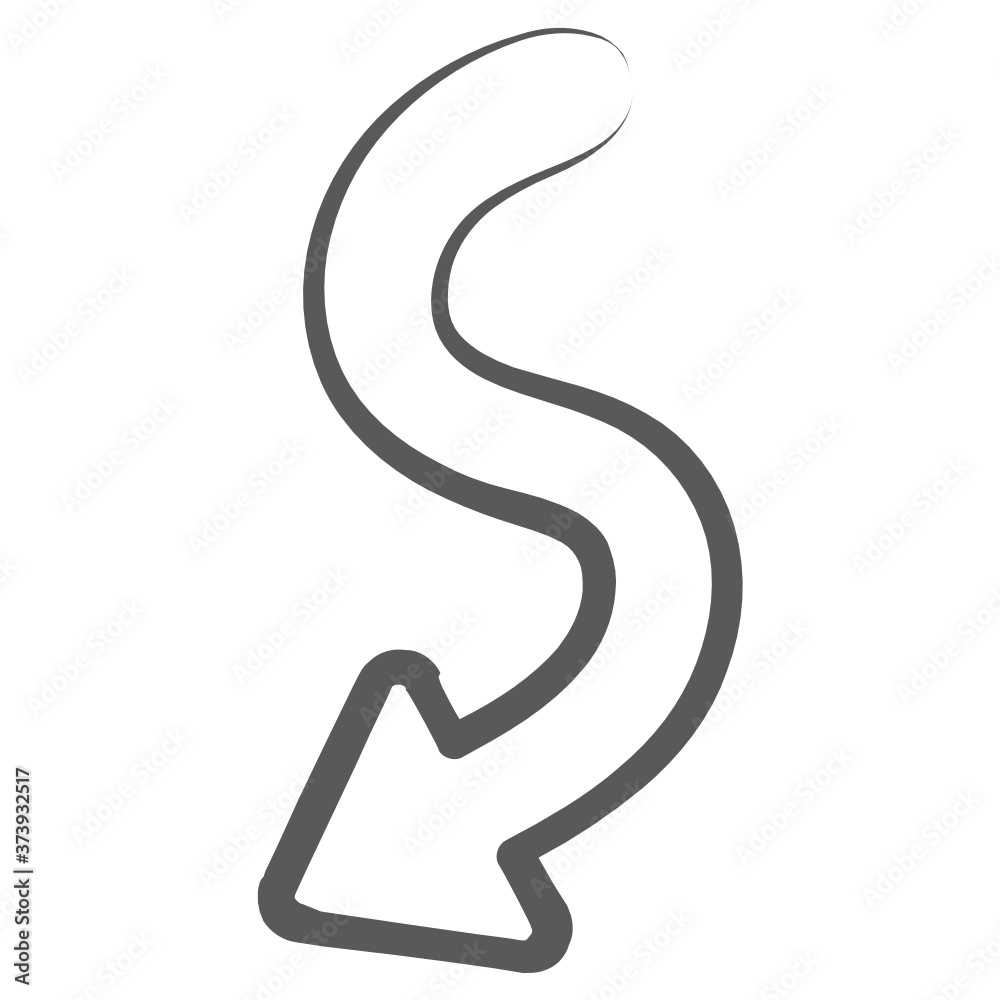 Vector of bend down arrow, editable brush stroke icon
Vector of bend down arrow, editable brush stroke icon