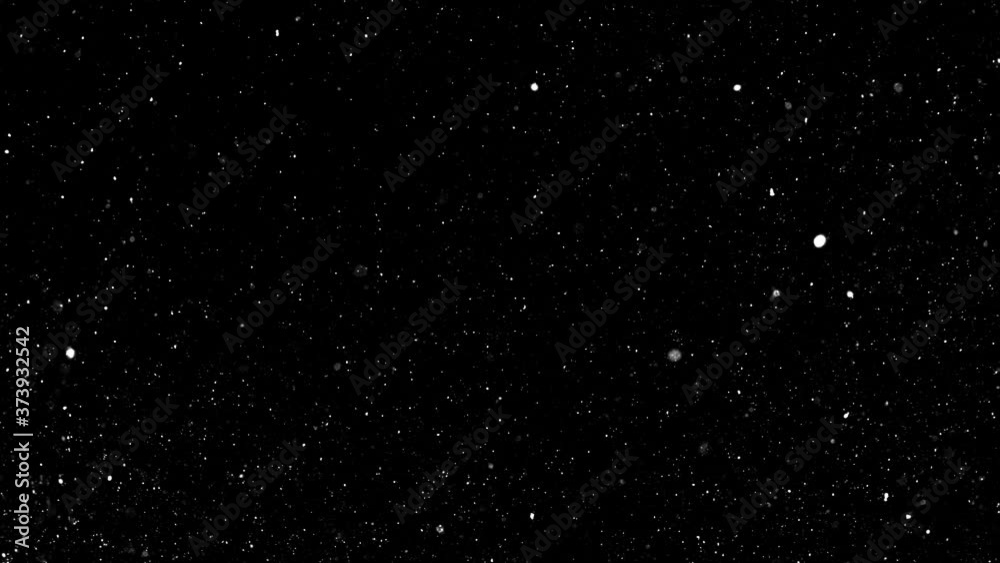 Dust particles on black background. 3D effect with snow glare and flare sparkle