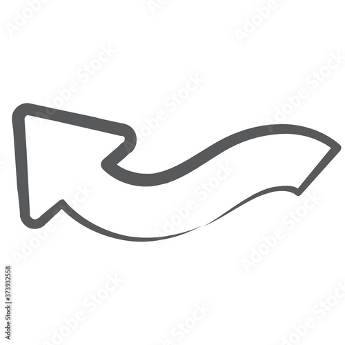  An icon style of bottom arc arrow, editable stroke 