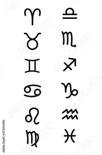 Horoscope sign, graphic. Astrology. Zodiac signs and symbols