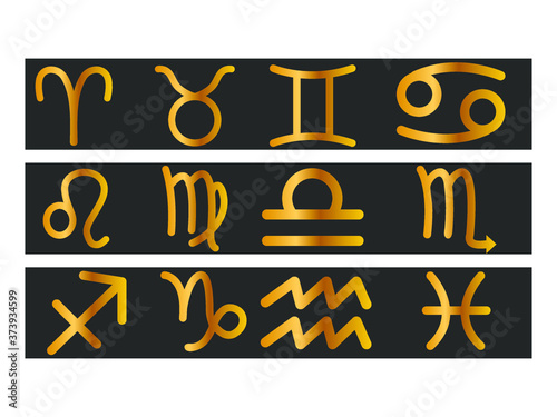 Horoscope sign, graphic. Astrology. Zodiac signs and symbols