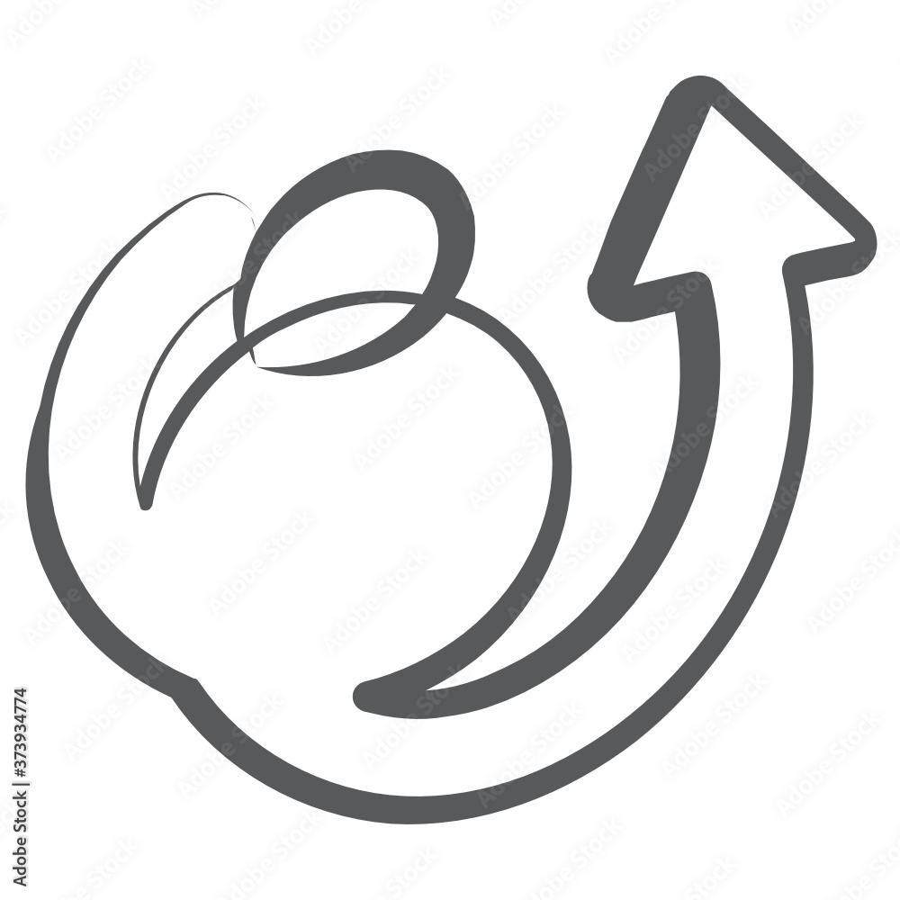 Style of curly arrow in modern line style
Style of curly arrow in modern line style