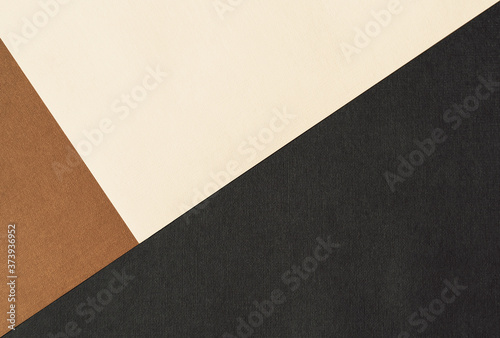 Paper for pastel overlap in black, beige and terracotta colors for background, banner, presentation template. Creative modern trendy background design in natural colors. Trendy paper for pastel