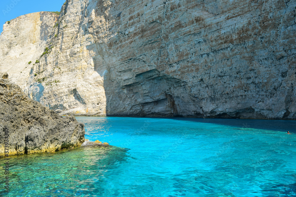 Mediterranean cliffs on the Greek island of Zakynthos