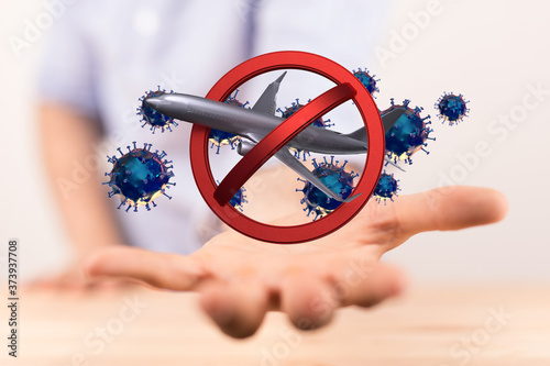 Stop airplane sign. Sign of...