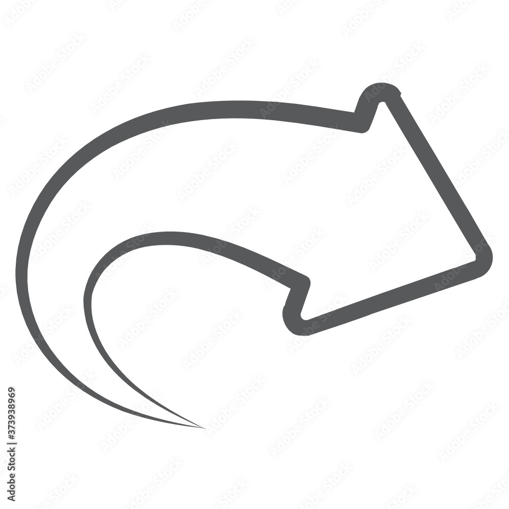 
An icon of forward arrow in editable style 
