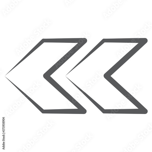 
Fast reverse icon style, direction arrow in vector 
