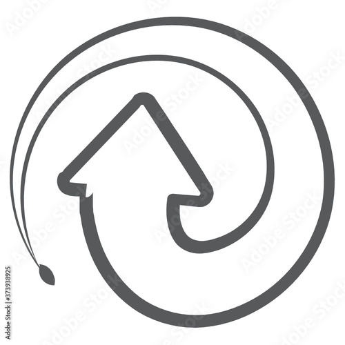 
An icon of flexible arrow, editable linear vector 

