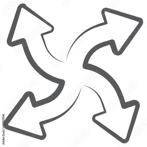 

An editable vector of directional arrows, intersection arrows 
