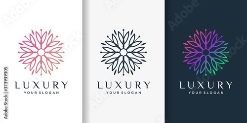 Beauty logo with elegant luxury concept, design template, logo template, logo, Premium Vector