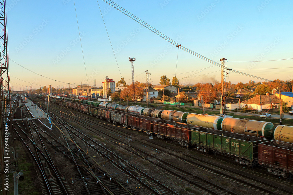 Morning at the railway station in Dzhankoy, Crimea