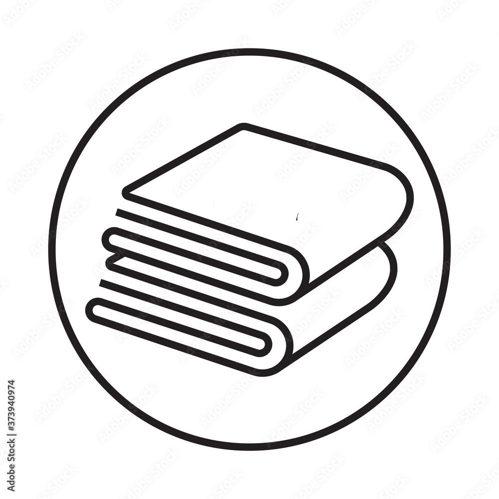 Rounded the folded bath towels or hand towel line art icon for apps or website Rounded the folded bath towels or hand towel line art icon for apps or website