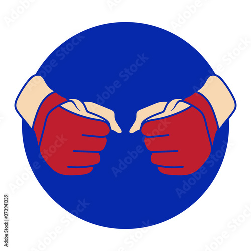 Mixed martial arts (MMA) flat color icon for apps or website