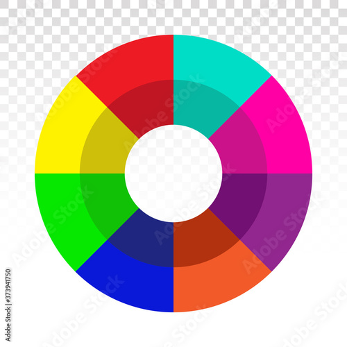 Creative color wheel or color picker circle flat vector icon for apps and websites