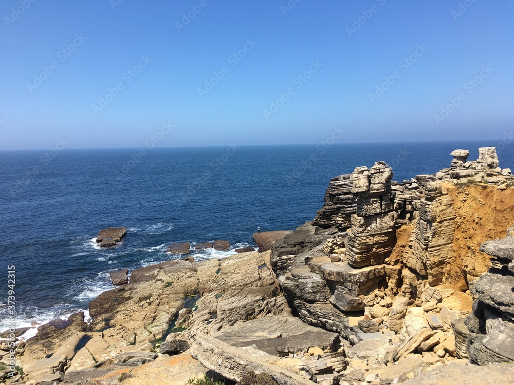 rocky coast of the sea portugal
