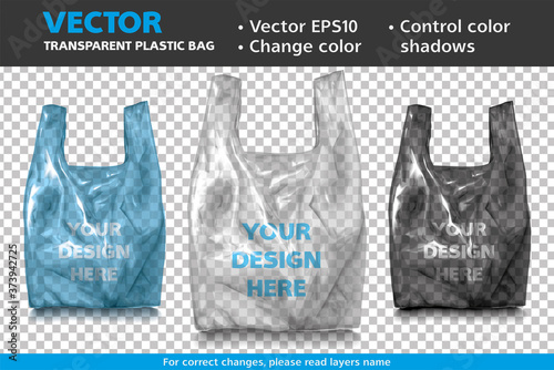 Transparent Plastic bag mockup