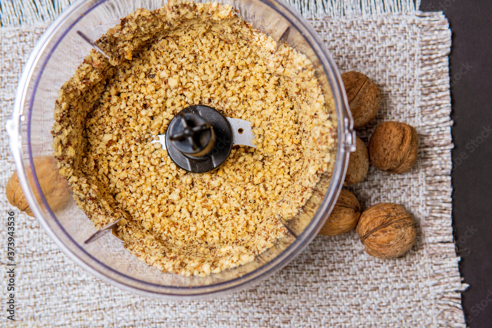 walnuts in Blender, Butter Preparation Process, Top View Stock Photo Adobe Stock
