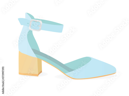 Blue woman sandal. vector illustration