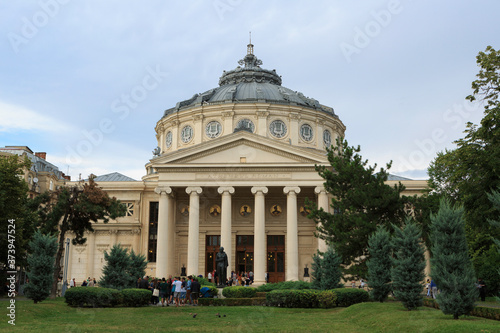 Bucharest, Romania, 7,2019; Ateneo is a concert hall that in turn is an important monument in the center of the city.