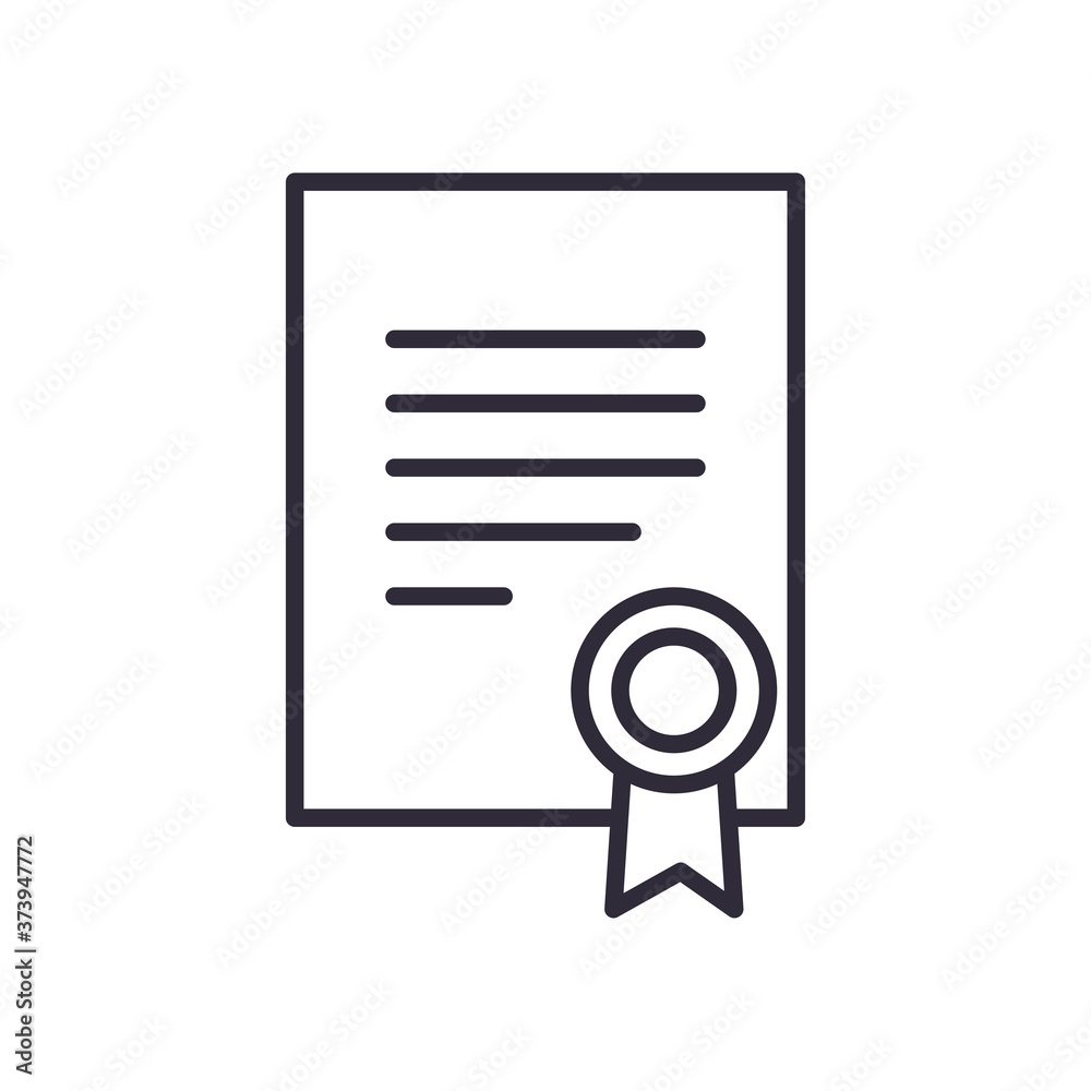 document with seal stamp line style icon vector design document with seal stamp line style icon vector design