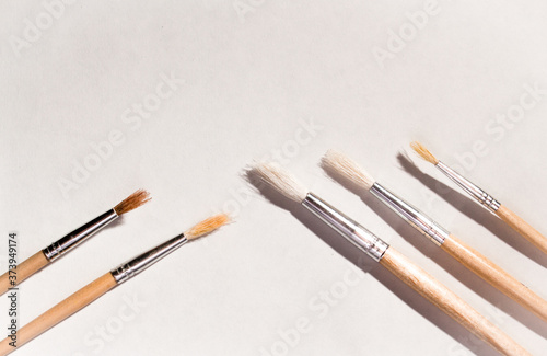 Clean new paintbrush set on the white background isolated