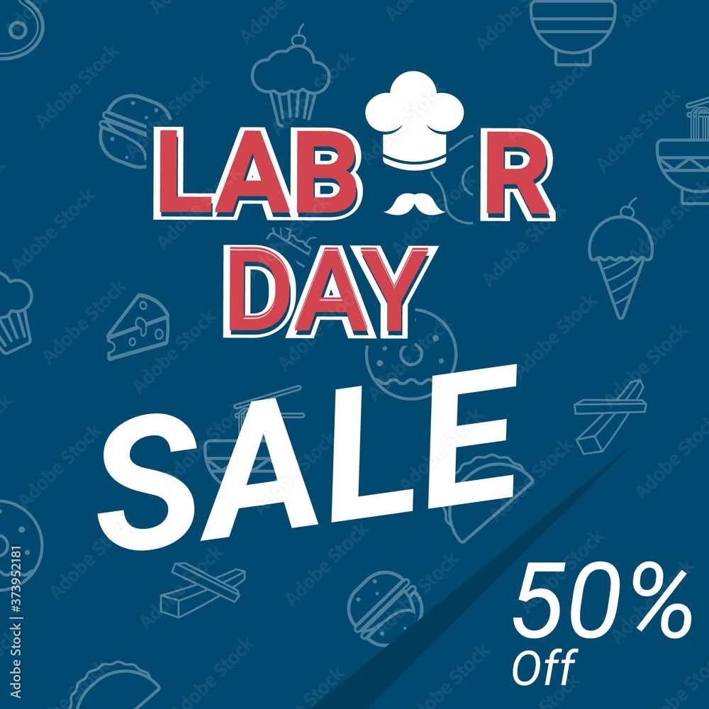 Labor day background with chef theme. Greeting card vector design Labor day background with chef theme. Greeting card vector design